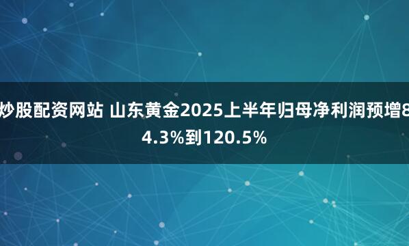 炒股配资网站 山东黄金2025上半年归母净利润预增84.3%到120.5%