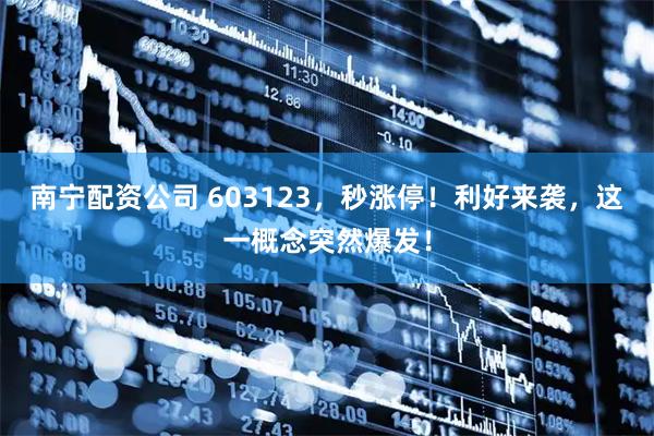南宁配资公司 603123，秒涨停！利好来袭，这一概念突然爆发！